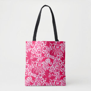 William Morris Iris and Lily, Fuchsia Pink Tote Bag