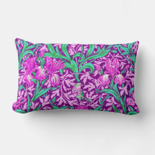 William Morris Irises, Amethyst Purple Lumbar Cushion