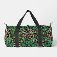 William Morris Jacobean Floral, Black Background 