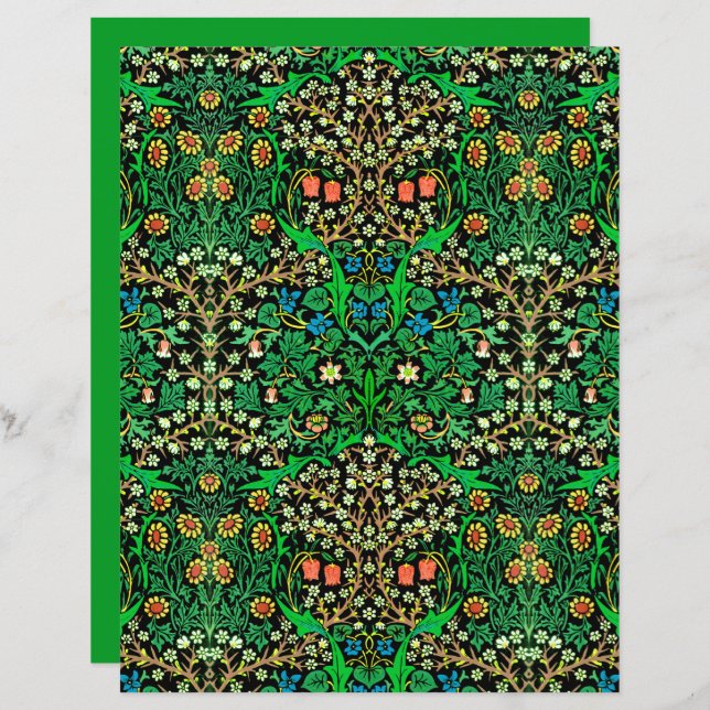 William Morris Jacobean Floral, Blackthorn (Front/Back)