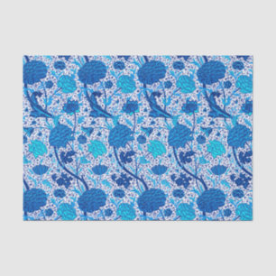 William Morris Jacobean Floral, Cobalt Blue Tissue Paper