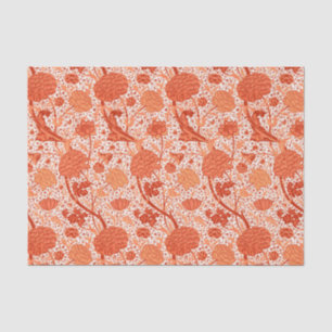 William Morris Jacobean Floral, Coral Orange Tissue Paper