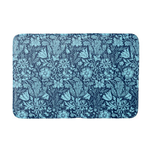 William Morris Jacobean Floral - Indigo Blue Bath Mat