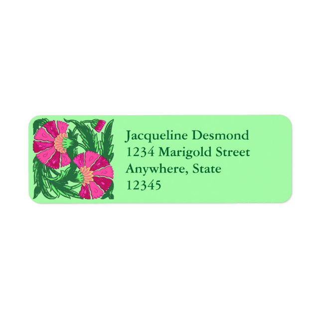 William Morris Jacobean, Fuchsia Pink and Green (Front)