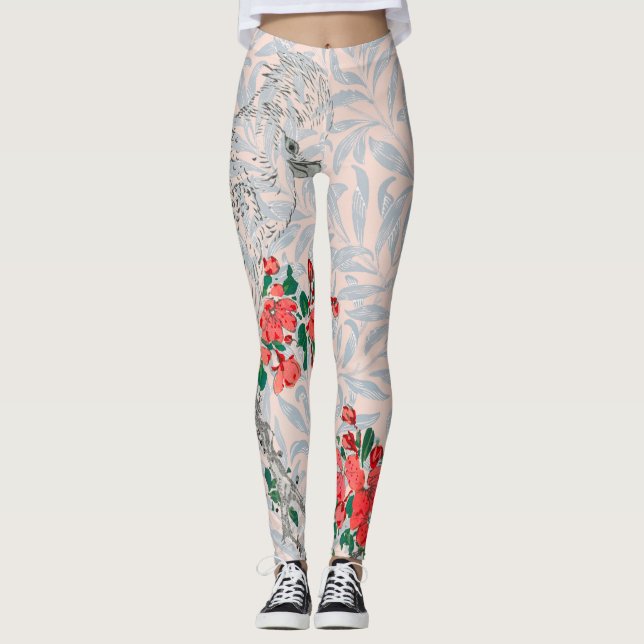 WILLIAM MORRIS JAPANESE PRINT PARROT LEGGINGS (Front)