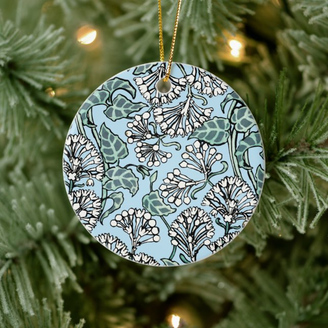 William Morris Jasmine and Leaves Pattern Ceramic Tree Decoration (Tree)