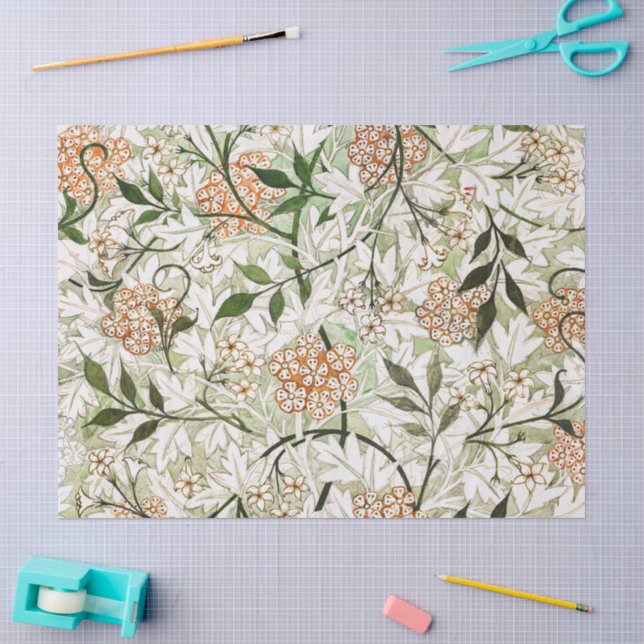 William Morris Jasmine Blossom Garden Design Tissue Paper (Craft)
