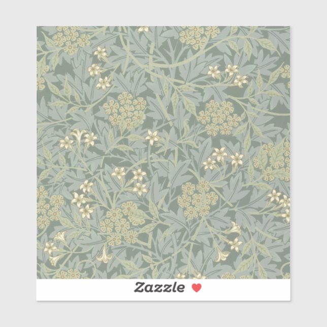 William Morris Jasmine Blue Green Botanical Art (Sheet)
