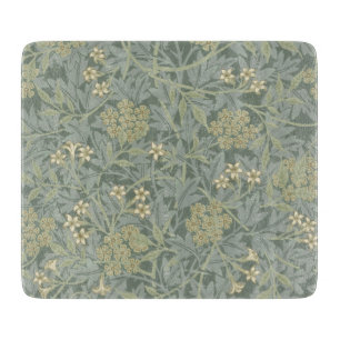 William Morris Jasmine Blue Green Botanical Art Cutting Board