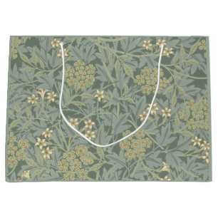 William Morris Jasmine Blue Green Botanical Art Large Gift Bag