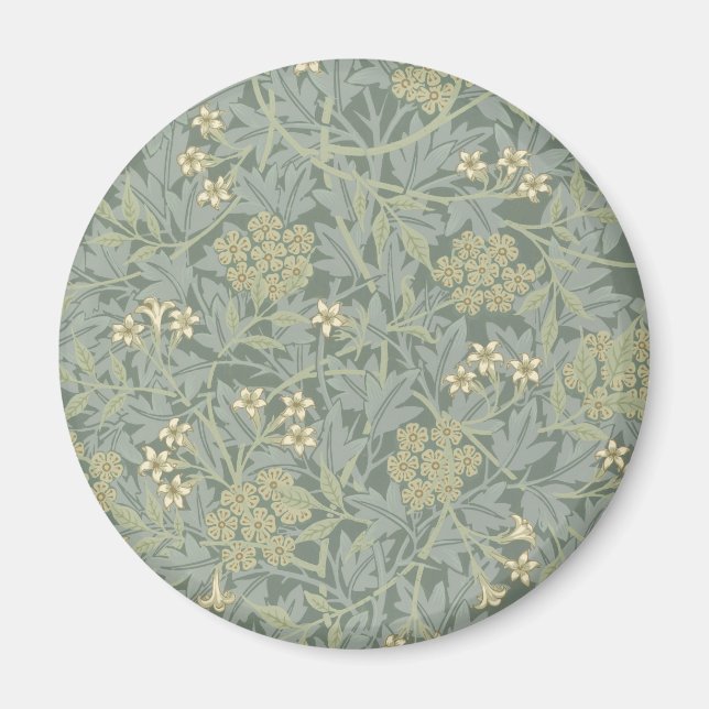 William Morris Jasmine Blue Green Botanical Art Magnet (Front)