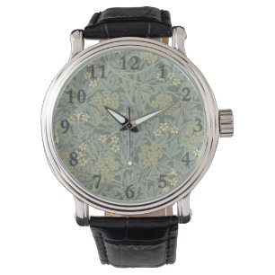William Morris Jasmine Blue Green Botanical Art Watch