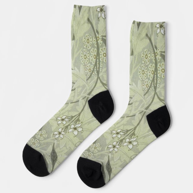 William Morris Jasmine Botanical Socks (Left)
