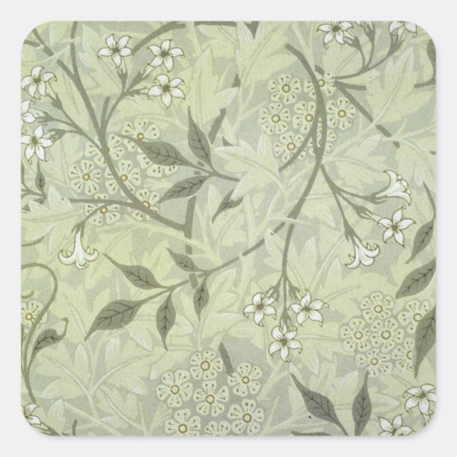 William Morris Jasmine Botanical Square Sticker (Front)