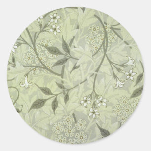 William Morris Jasmine Botanical Vintage Antique Classic Round Sticker