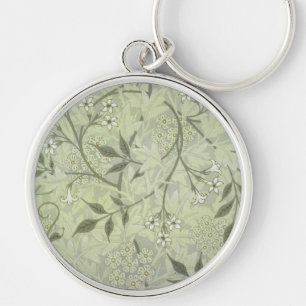 William Morris Jasmine Botanical Vintage Antique Key Ring