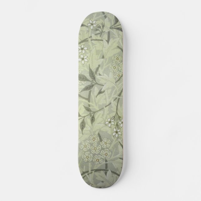 William Morris Jasmine Botanical Vintage Antique Skateboard (Front)