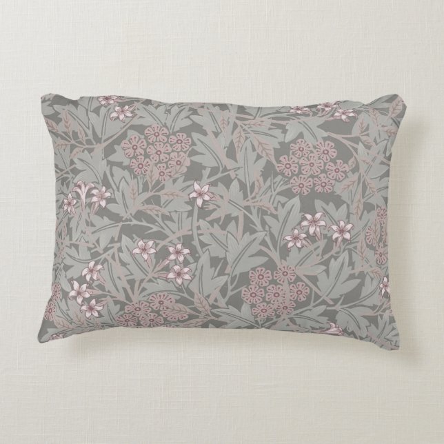 William Morris Jasmine Flower Pattern Decorative Cushion (Back)
