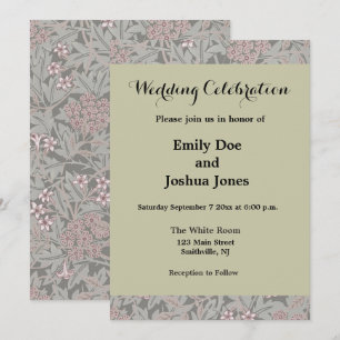 William Morris Jasmine Flower Pattern Invitation