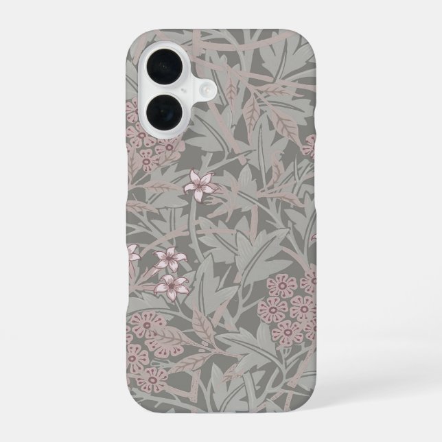 William Morris Jasmine Flower Pattern iPhone 16 Case (Back)
