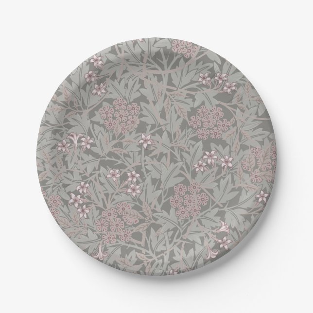 William Morris Jasmine Flower Pattern Paper Plate (Front)
