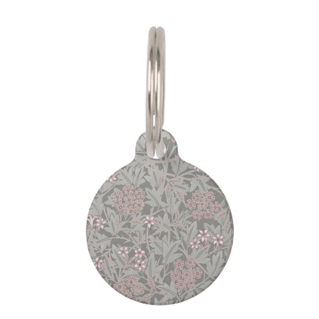 William Morris Jasmine Flower Pattern Pet Tag (Front)