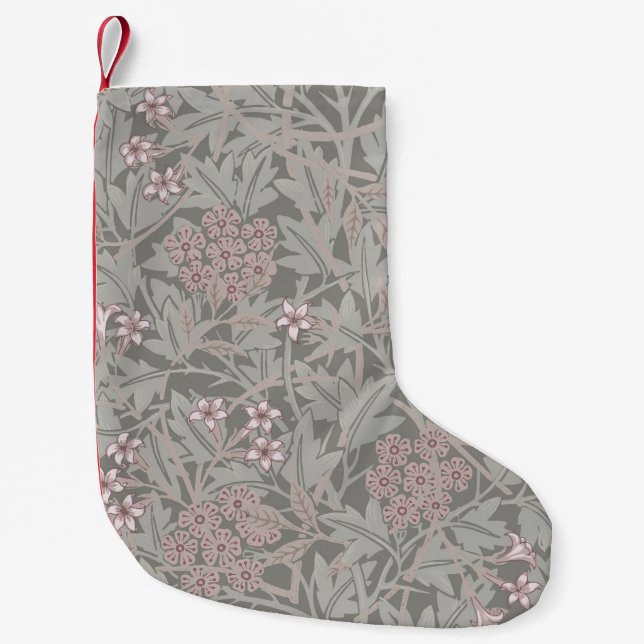 William Morris Jasmine Flower Pattern Small Christmas Stocking (Front)