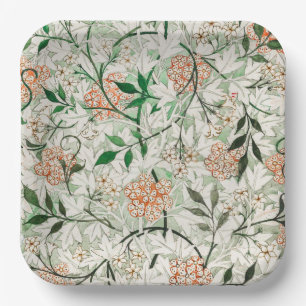 William Morris Jasmine Garden Flower Classic Paper Plate