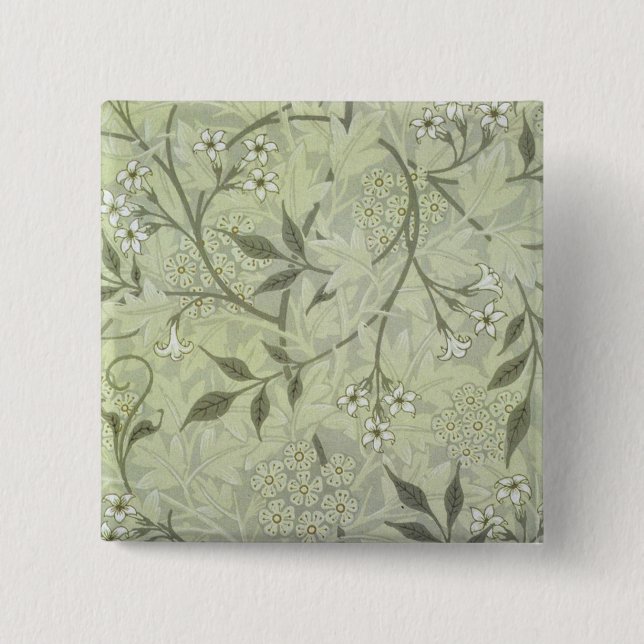 William Morris Jasmine Wallpaper 15 Cm Square Badge (Front)