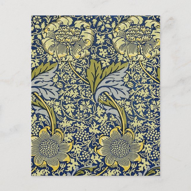 William Morris Kennet Floral Wallpaper Blue (Front)