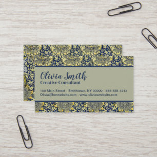 William Morris Kennet Floral Wallpaper Blue Business Card