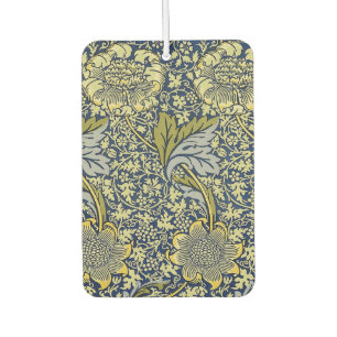 William Morris Kennet Floral Wallpaper Blue Gold Car Air Freshener