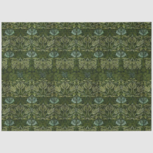 William Morris Large Green Leaves & Blue Flower Tissue Paper