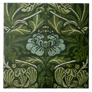 William Morris Large Green Tulip Rose Wallpaper Tile