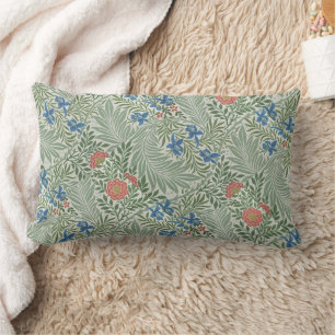 William Morris Larkspur Floral Green Pink Blue Lumbar Cushion