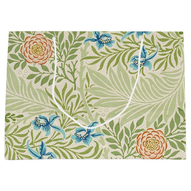 William Morris Larkspur Floral Pattern Large Gift Bag (Front)