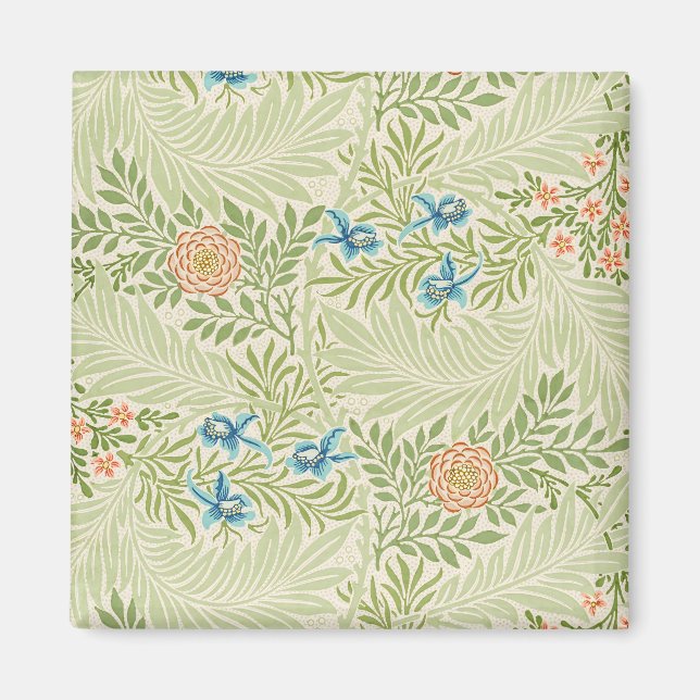 William Morris Larkspur Floral Pattern Magnet (Front)