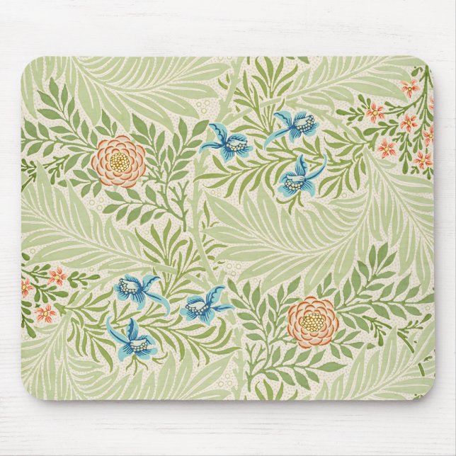 William Morris Larkspur Floral Pattern Mouse Pad (Front)