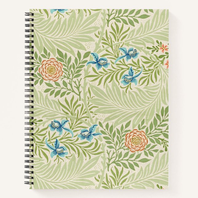 William Morris Larkspur Floral Pattern Notebook (Front)
