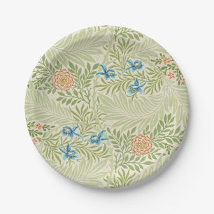 William Morris Larkspur Floral Pattern Paper Plate