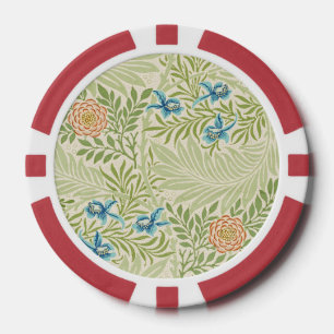 William Morris Larkspur Floral Pattern Poker Chips