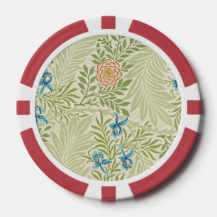 William Morris Larkspur Floral Pattern Poker Chips