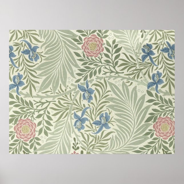 William Morris Larkspur Floral Pattern Poster (Front)