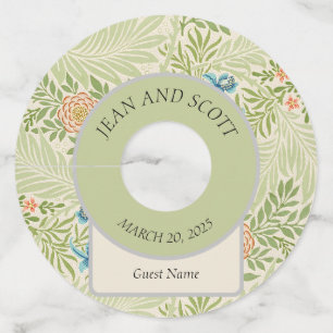 William Morris Larkspur Floral Pattern Wine Glass Tag