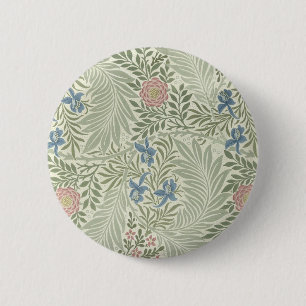 William Morris Larkspur Floral Wallpaper 6 Cm Round Badge