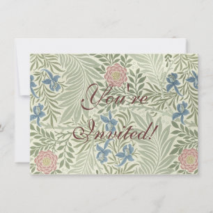 William Morris Larkspur Floral Wallpaper Invitation