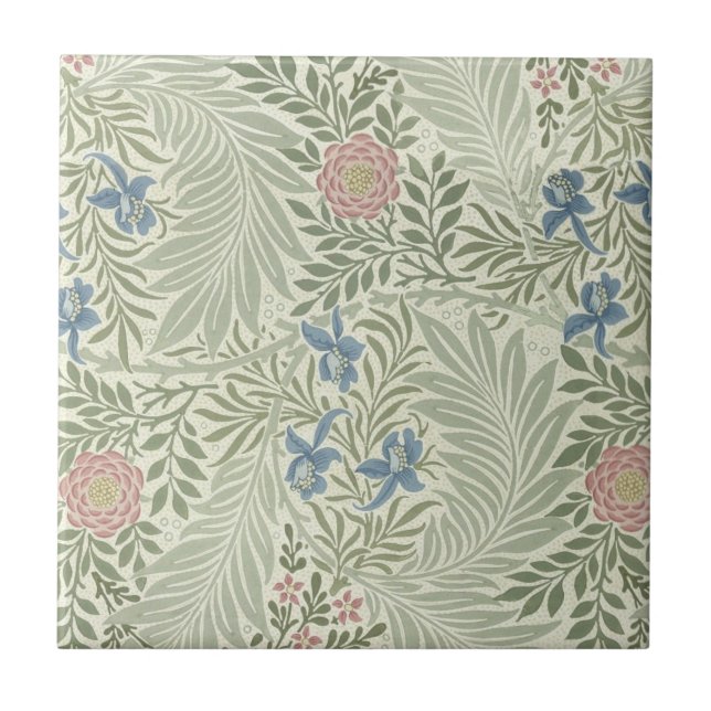 William Morris Larkspur Floral Wallpaper Tile (Front)