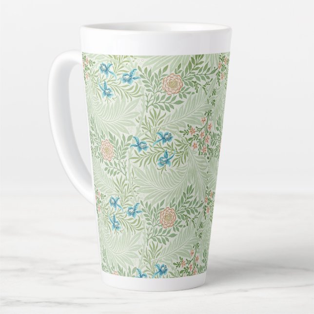 William Morris Larkspur Latte Mug (Left Angle)