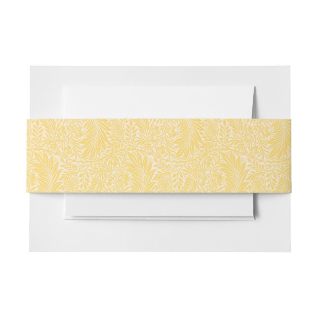 William Morris - Larkspur Leaves & Flower Pattern Invitation Belly Band (Front Example)