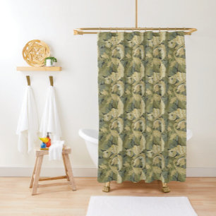 William Morris’ leaves and tendrils Gold & Green  Shower Curtain